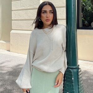 Princess Polly Harmony Balloon Sleeve Oversized Sweater XS/S